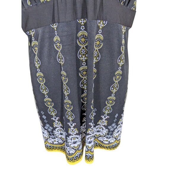 Penningtons Vintage Plus 3X Y2K Tunic Womens Babydoll Crossover Black Printed - Picture 4 of 6